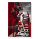 Tableau sur verre Bolgov - Mannequin en blanc et rouge