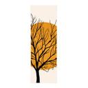 Póster de tela Cubistika - Sol dorado detrás de un árbol - Panorama