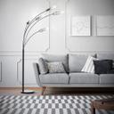 Stehleuchte Hilla, grau, 200 x 73 cm, Metall Bogenlampe