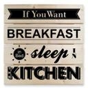 Holzbild If you want Breakfast -schwarz-