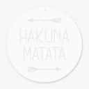 Akrylglasbillede, vinduesbillede til at hænge Hakuna Matata op - Rund