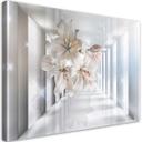 Canvasbillede, Blomster i 3D-tunnel
