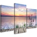 3 stykke lærredstryk, Sunset Jetty Lake
