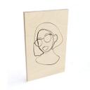 Cuadro de madera NKTN - Line Art - Mujer con gafas