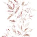 Papel pintado no tejido hojas naturaleza floral mate en blanco rojo