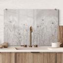 Spatscherm Wilde bloemenweide met vlinders in Scandinavisch design - Ms Tiff