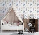 Børnetapet, non-woven tapet med illustration Kids Walls hvid, pink, blå