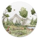 Vægcirkel Oliver Robins - Cute Forest Animals – print på aluminium (Alu-Dibond)