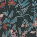Papel pintado floral con flores negro colorido - papel pintado no tejido floral en estilo acuarela