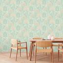 non-woven tapet med retro look blade grå grøn - blomstret tapet blomster