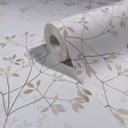 Ikke-vævet tapet blade blomstret natur mat i hvid beige