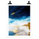 Póster Abstracto - Pinceladas Azules y Doradas - Haniff
