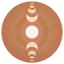 Månecyklusser - Sol og måne i harmoni - KsanaKalpa - Rundt - vliesetapet/selvklæbende non-woven tape