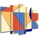 Lærredstryk 5 stykker, geometriske abstraktionsformer