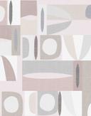 Fototapet Abstrakt geometri i off-white & greige i mid-century stil 2,7 x 2,12 m