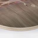 Houten Wanddecoratie lotusbloemen met zwaan in het water in donkerroze - Ms Tiff - Rond