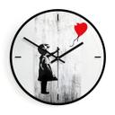 Wanduhr aus Glas - Banksy - Girl with the red balloon Ø30 cm