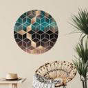 Vinilo decorativo Fredriksson - Geometría verde dorada - Redondo