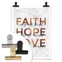 Póster con aspecto de cobre - Faith Hope Love