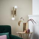 Wandleuchte Lena, gold, 7,5 x 33,5 cm, Metall Wandlampe, dimmbar