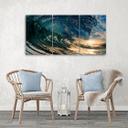 3 stykke lærredstryk Bølger Sea Ocean Sun