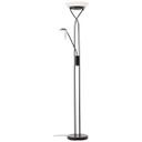 Glas Stehlampe mit Leselampe Maila, schwarz, Deckenleuchte , dimmbar