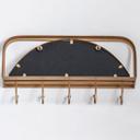 Metall Wandregal Spiegel mit Kleiderhaken - Goldoptik - 60x29x14 cm