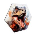 Sekskantet vægmaleri T-Rex: Det vilde ansigt fra forhistorisk tid - Jaszke - Alu-Dibond