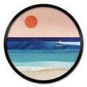 Póster chica surfista al atardecer - Rivers - Redondo