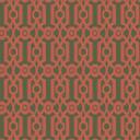 retro tapet i grafisk stil grøn orange - vintage geometrisk non-woven tapet