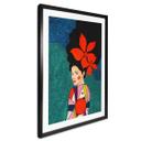 Plakat Woman with red flowers in her hair - Hülya