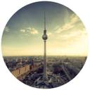 Fototapet - Rundt TV-tårnet i Berlin - vliesetapet/selvklæbende non-woven tapet