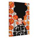 Canvasbillede kvinde med retro valmueblomster - Hülya