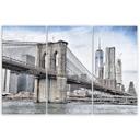 3 stykke lærredstryk, Brooklyn Bridge City, New York