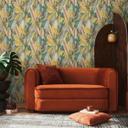 Papel pintado selva amarillo verde - diseño colorido de hojas tropicales - Papel pintado no tejido moderno