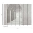Arkadetunnel tapet gråhvid - non-woven tapet med 3D-effekt til gang og stue