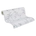Papel pintado zarcillo floral gris plata - Papel pintado no tejido con motivo de hojas 