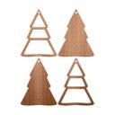 Kerstdecoratie Dennenbomen (4-delig) Mahoniefineer