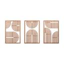3D paneles de pared de madera arco iris - geométrica (3 piezas) - caoba