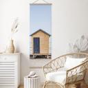 Tekstil plakat med kystcharme - Farverige hytter ved havet - Shot by Clint - Panorama