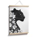 Póster Pantera negra con flores blancas - Korenkova