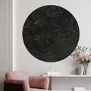 Vinilo decorativo Líneas abstractas negro-oro - Amini - Redondo