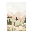 Tekstil plakat bjerglandskab med blomster - Treechild