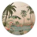 Cuadro de madera Kikki Belle - Flamingo Oasis - Redondo