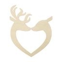 Décoration en bois - Cerf en cœur - Placage de peuplier