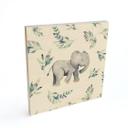 Cuadro de madera Lindo bebé elefante entre ramas boho - Diseños ONU - Cuadrado