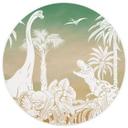 Eventyrrejse til dinosaurerne Fototapet - Ombre - Kikki Belle - Rundt - vliesetapet/selvklæbende non