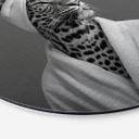 Billede med sølveffekt Royale Spa time-out med leopard - Rahner - rund – print på aluminium