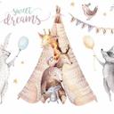 Børneværelse tapet Animals i hvid grå - non-woven tapet Designwalls 2 - 2,55 x 3,5 m