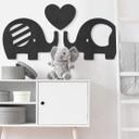 MDF - Decoración en madera - Elefantes con corazón (3 piezas)
